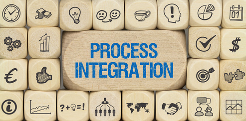 Process Integration / Würfel mit Symbole