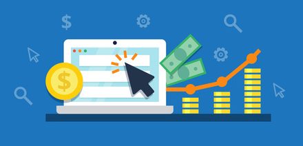 Pay Per Click internet marketing concept – flat vector illustration. PPC advertising and conversion.